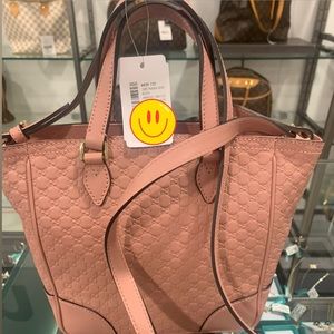 Authentic Gucci Pink Boston leather tote handbag
